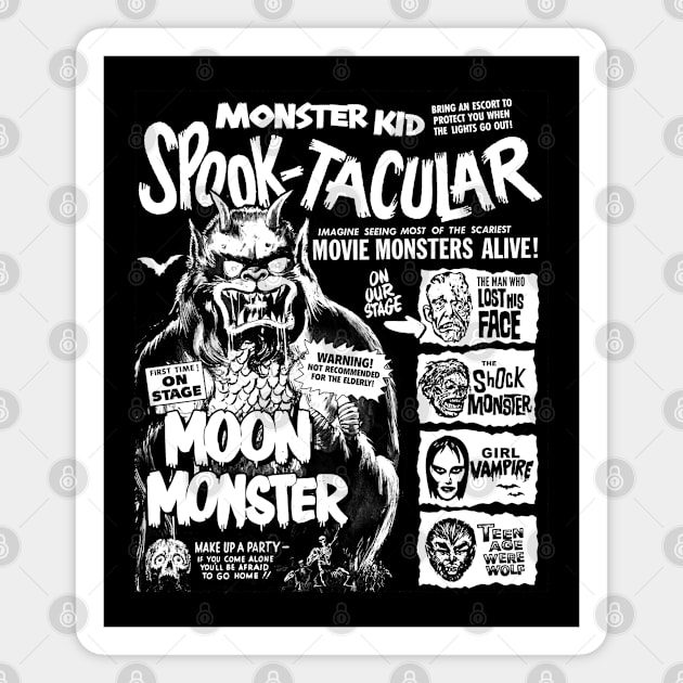 Monster Kid Spook-Tacular (retro spook show design) Magnet by UnlovelyFrankenstein